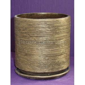 Керамический горшок  Цилиндр (Бронза) d-14 см, 1,5 л.